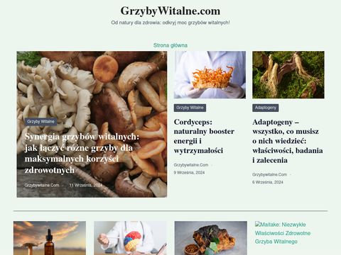 Grzyby witalne - Cordyceps, Shiitake, Maitake